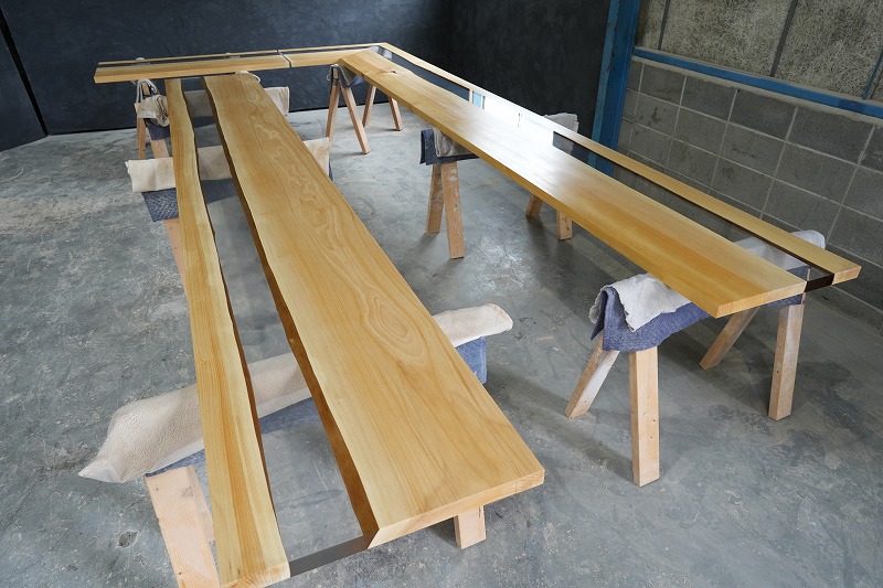 一枚板持ち込みレジンカウンター